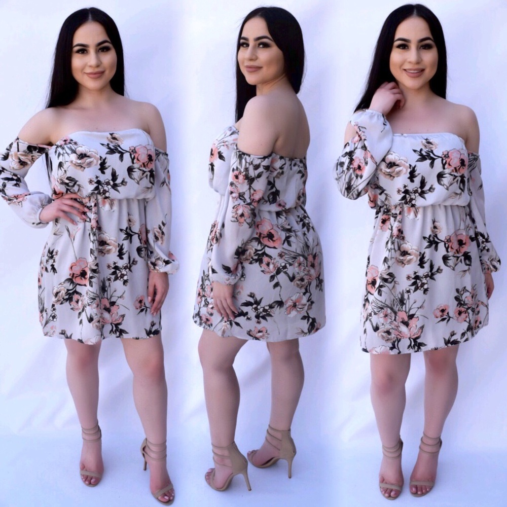Off Shoulder Floral Dress